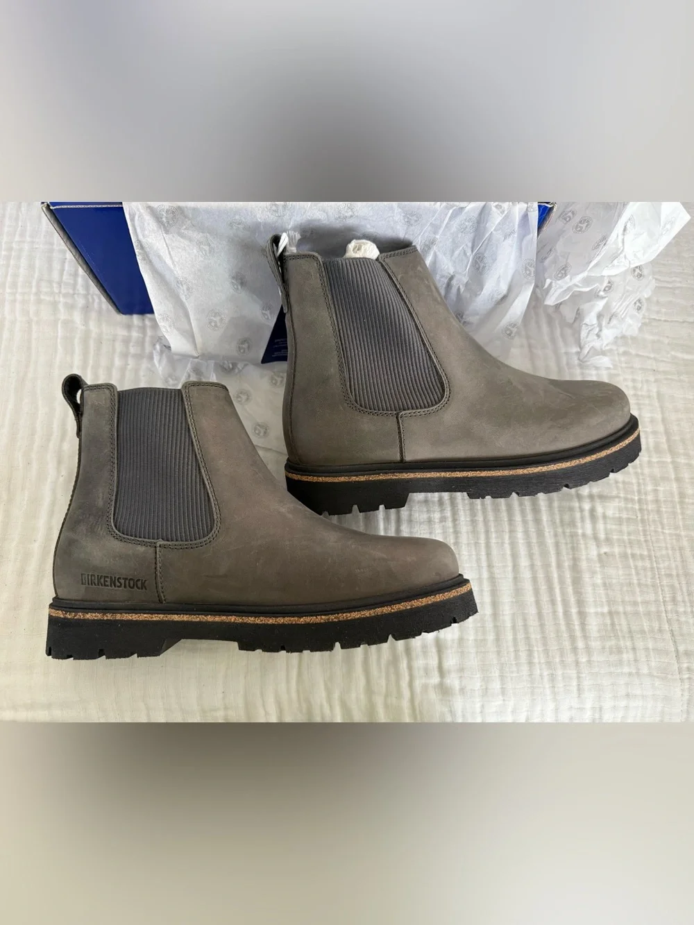 NWT Birkenstock Highwood Slip On Mid Nubuck Leather Boots Size 38 Medium/Narrow